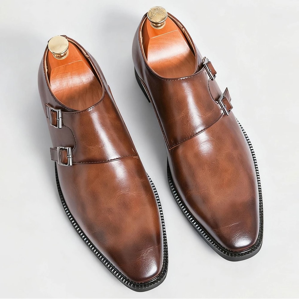 Classic Leather Monk Dress Shoes 7
