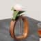 Wooden Base Mini Glass Flower Vase 2