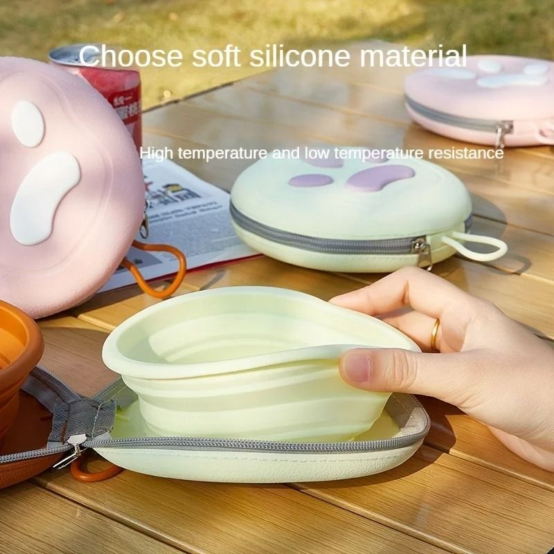Foldable Silicone Double Pet Bowl 5