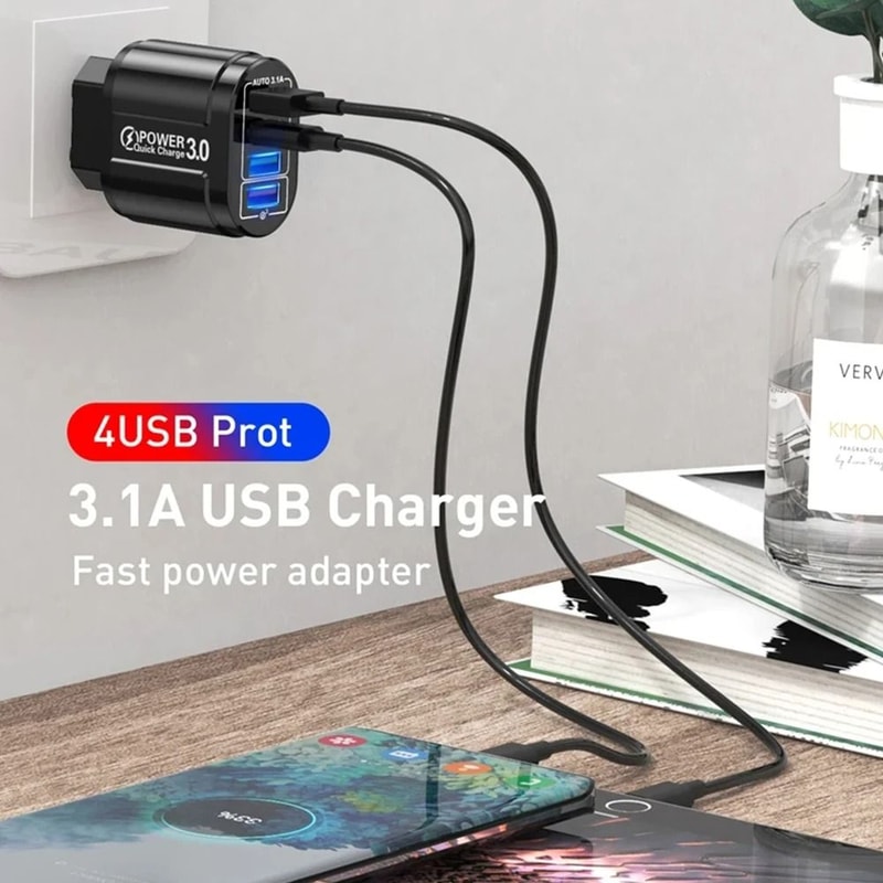 Quad Port Fast Charge Wall Adapter 1