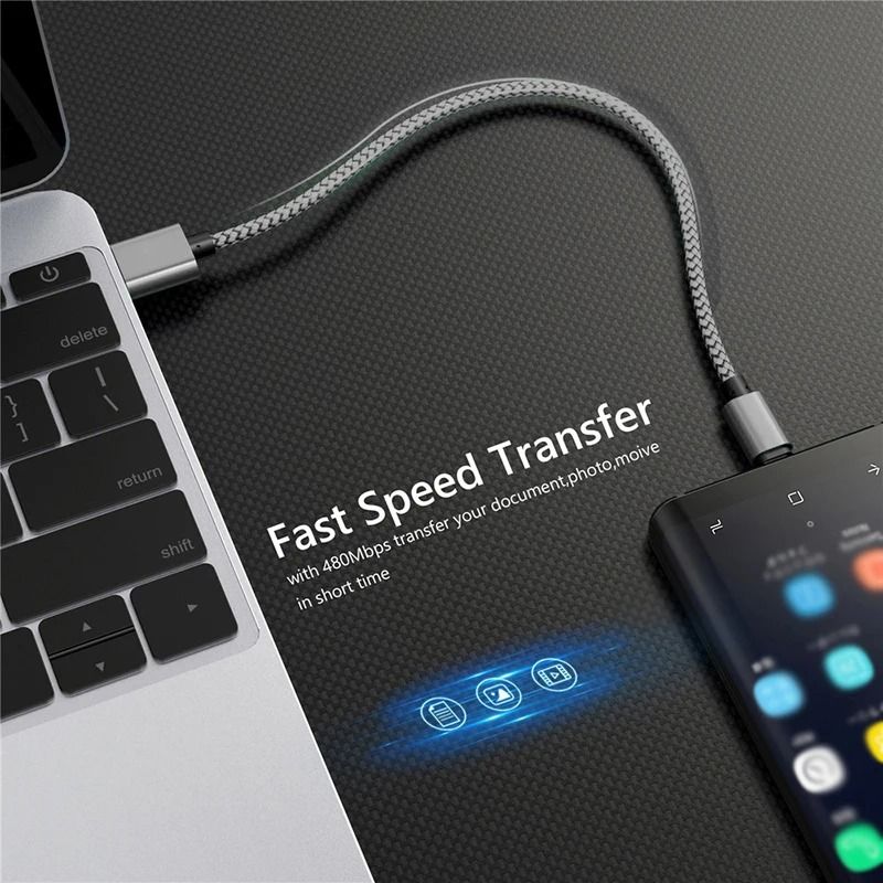 Fast Charging Nylon USB A To Type C Cable 4