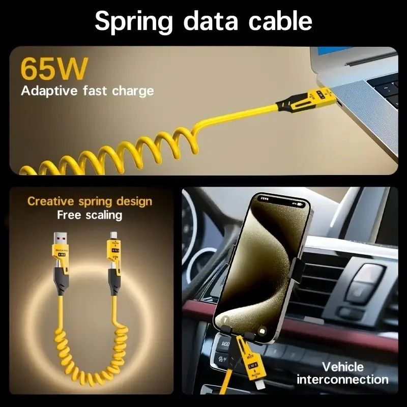 Spring Coil Fast Charging Data Cable 2