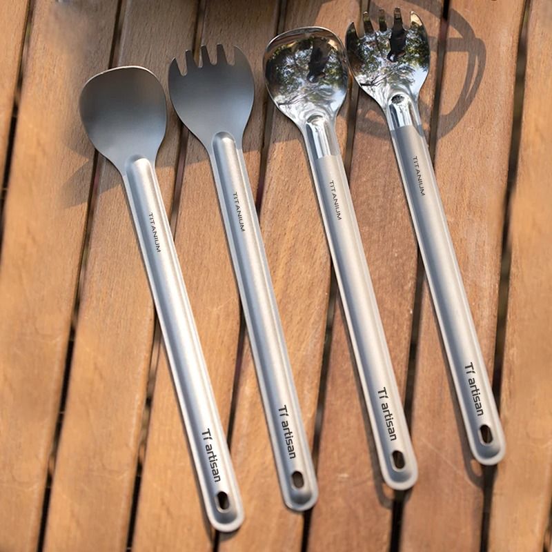 Titanium Long Handle Camping Spork 4