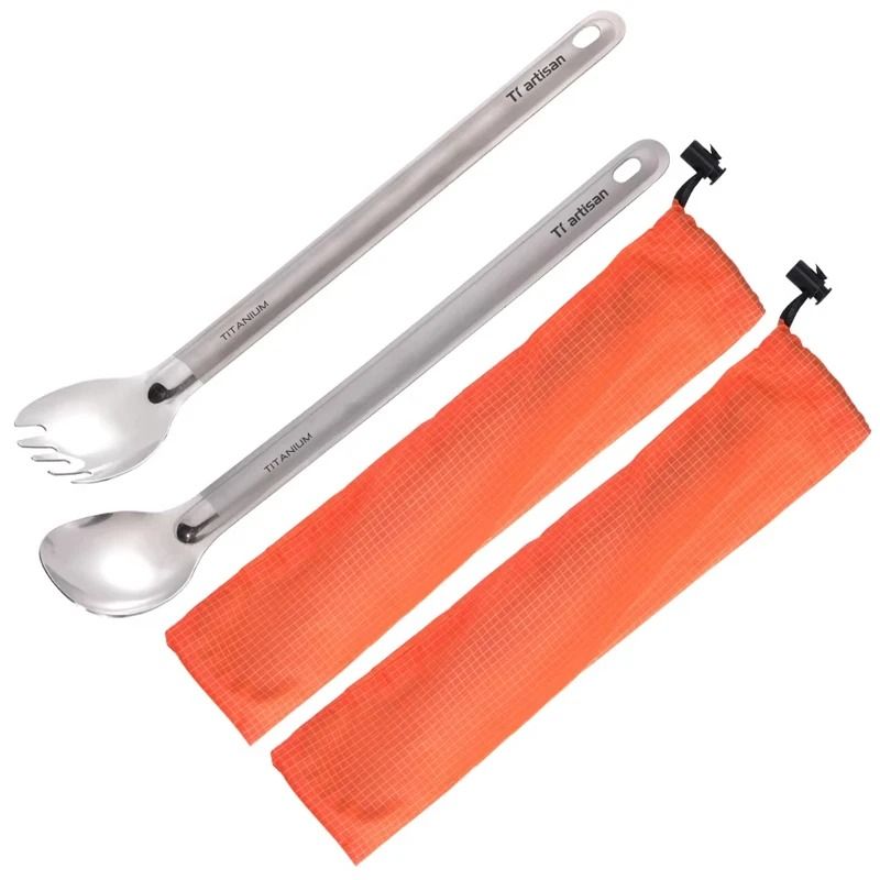 Titanium Long Handle Camping Spork 5