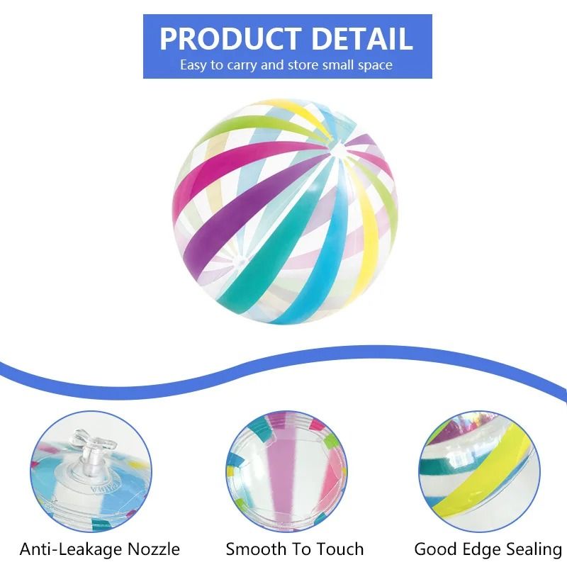 Inflatable Colorful Transparent Beach Ball 3