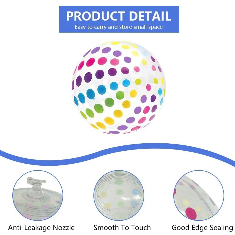 Inflatable Colorful Transparent Beach Ball 4