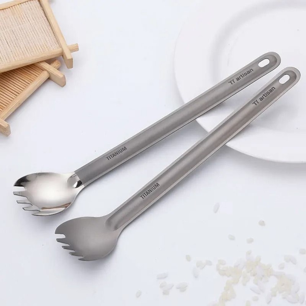 Titanium Long Handle Spork Spoon 1