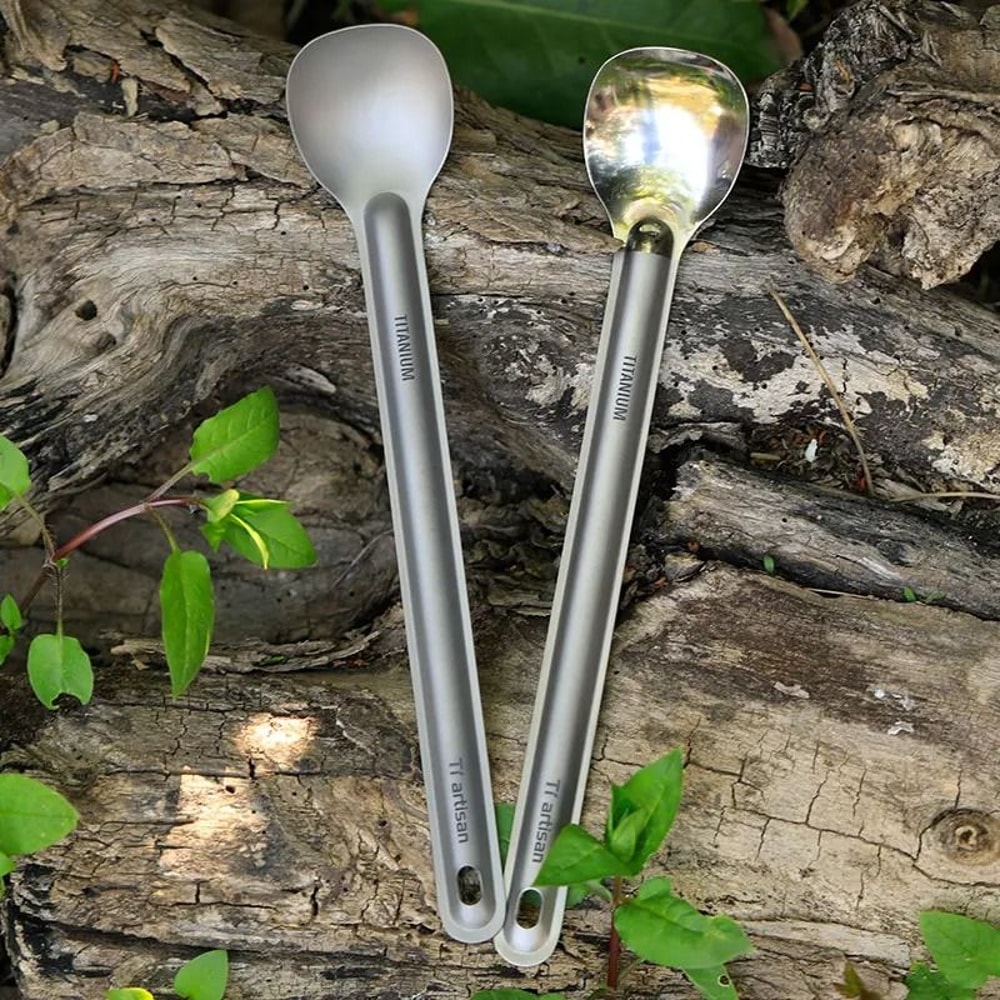 Titanium Long Handle Spork Spoon 4