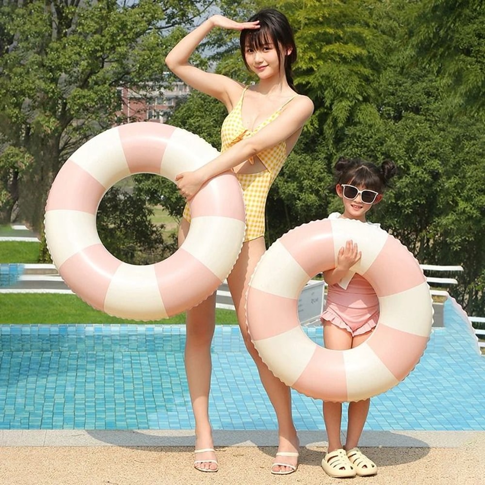 Inflatable Vintage Striped Swimming Ring 1