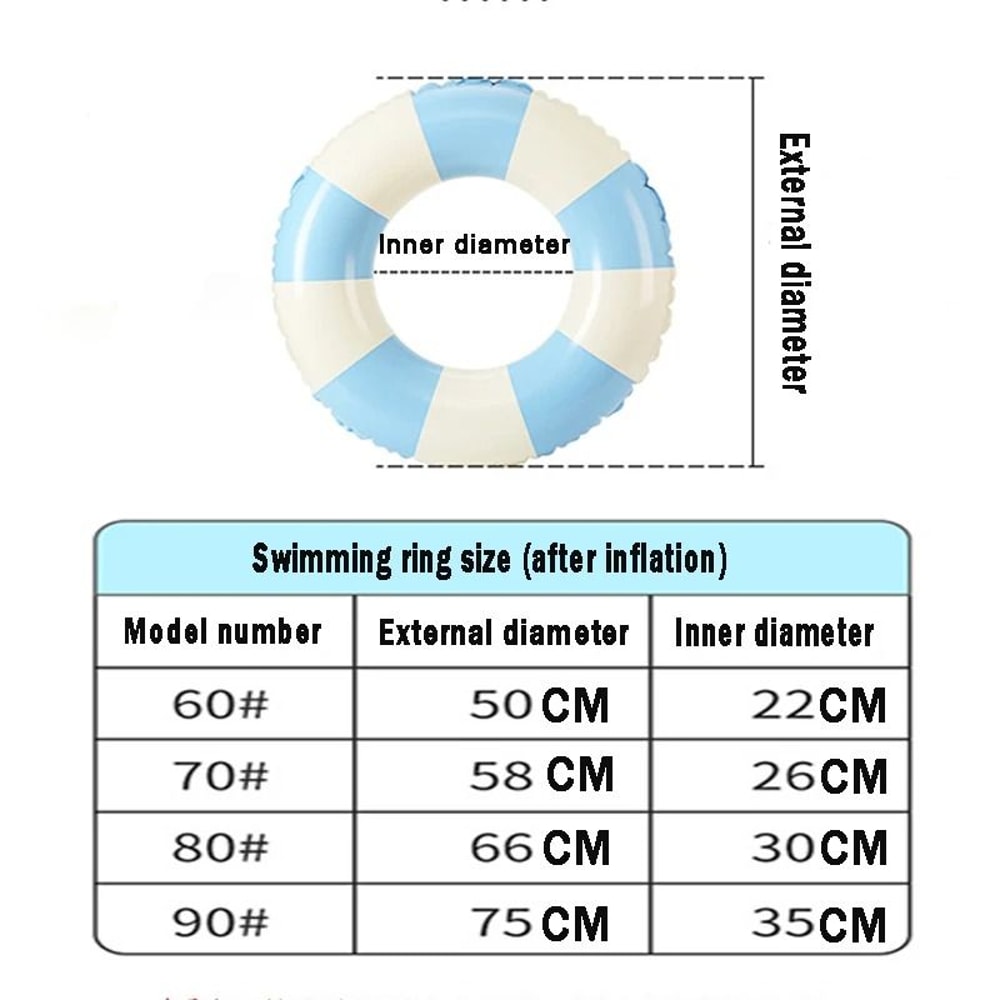 Inflatable Vintage Striped Swimming Ring 4
