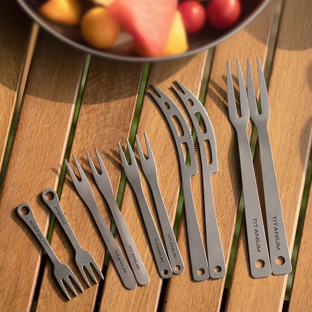 Titanium Outdoor Dessert And Fruit Fork 0