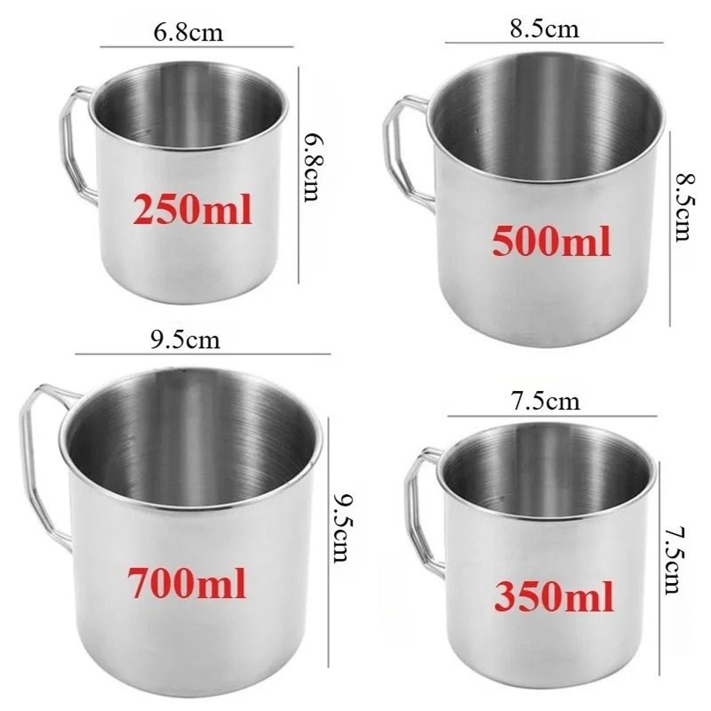 Stainless Steel Camping Cup With Foldable Handle 1