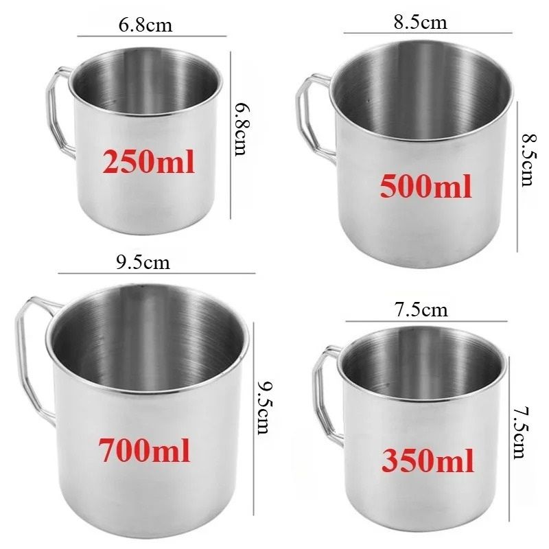 Stainless Steel Camping Cup With Foldable Handle 1