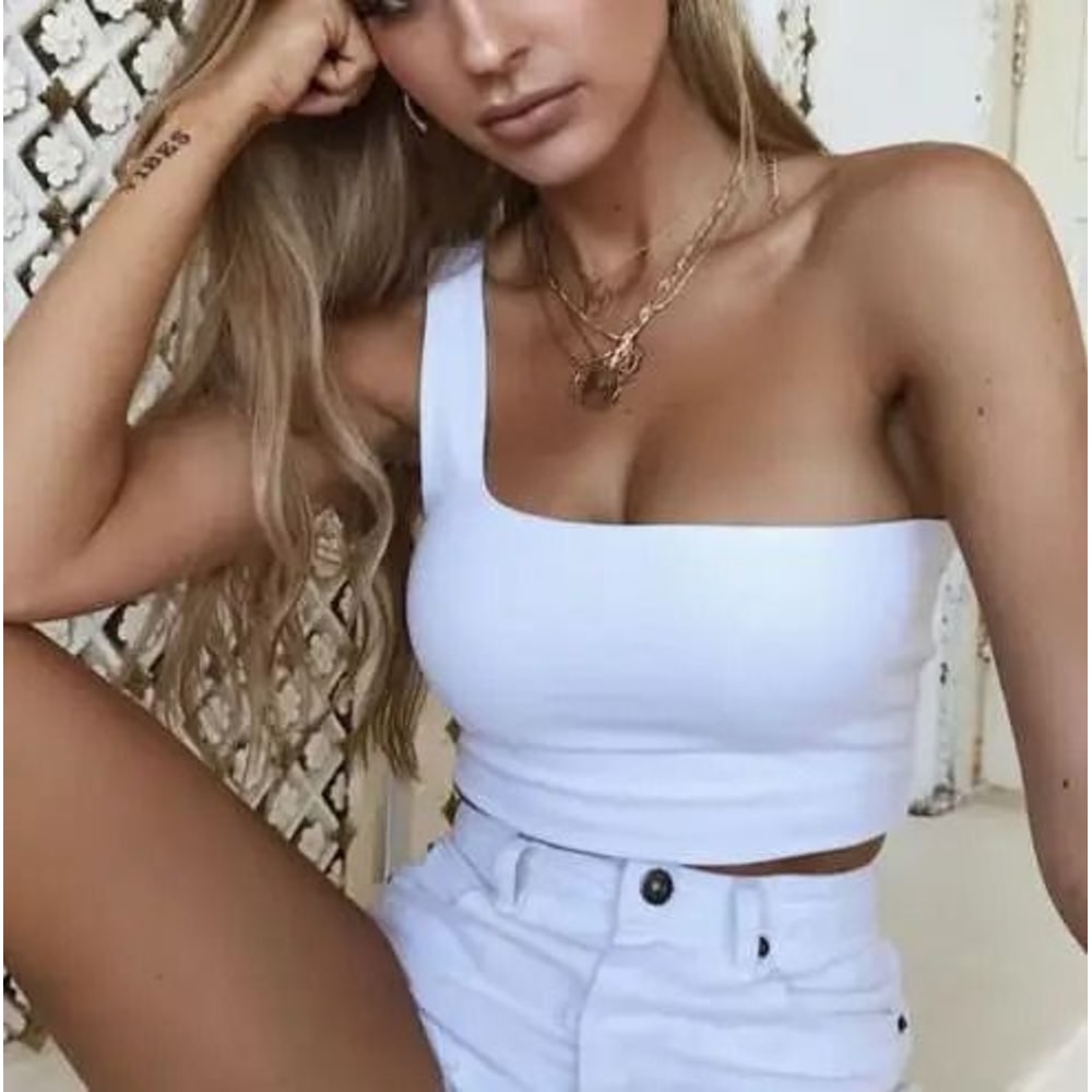 One Shoulder Sleeveless Crop Top 6