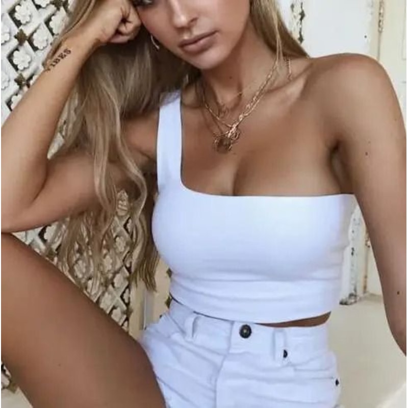 One Shoulder Sleeveless Crop Top 6