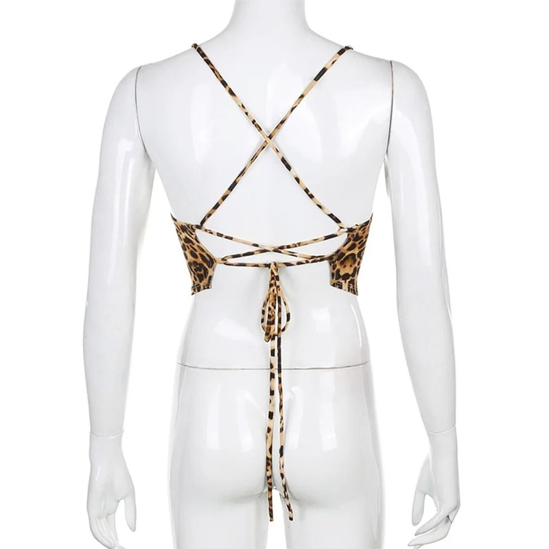 Leopard Print Backless Crop Top 5