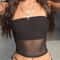 Mesh Corset Tube Crop Top 0