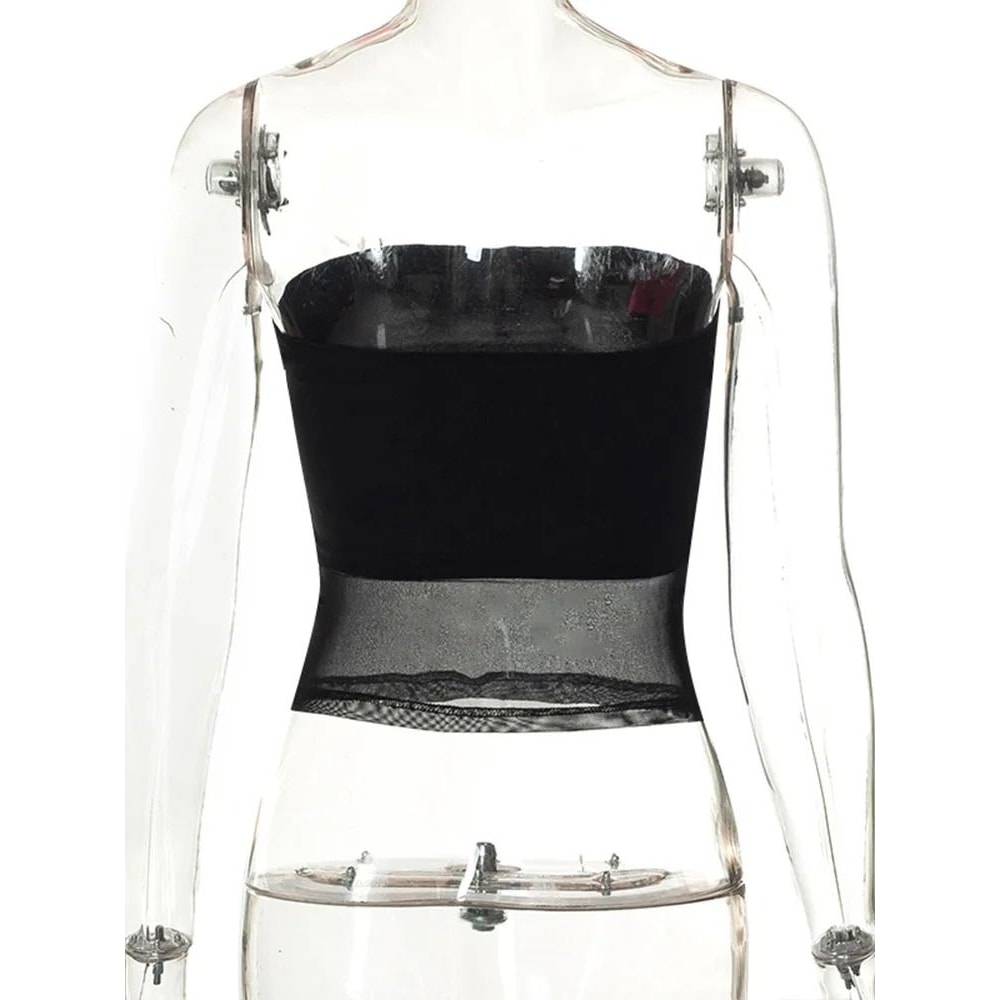 Mesh Corset Tube Crop Top 5