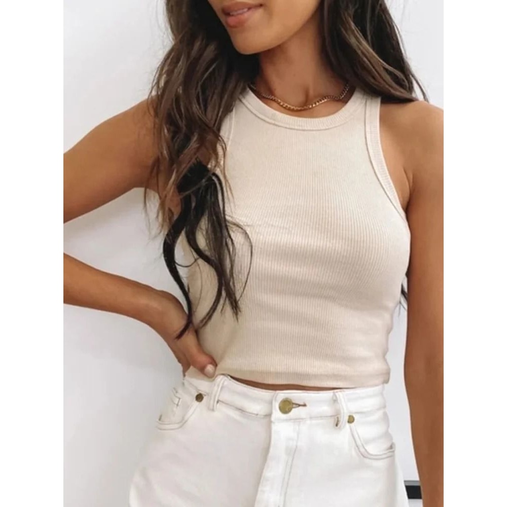 Ribbed Off Shoulder Crop Tank Top 3