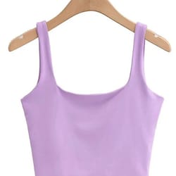 sleeveless square neck crop tank top