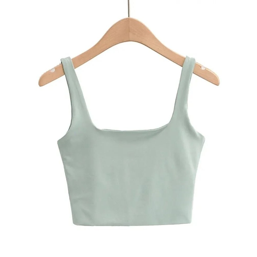Sleeveless Square Neck Crop Tank Top 2