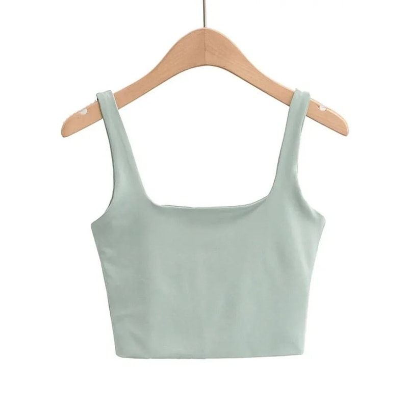 Sleeveless Square Neck Crop Tank Top 2