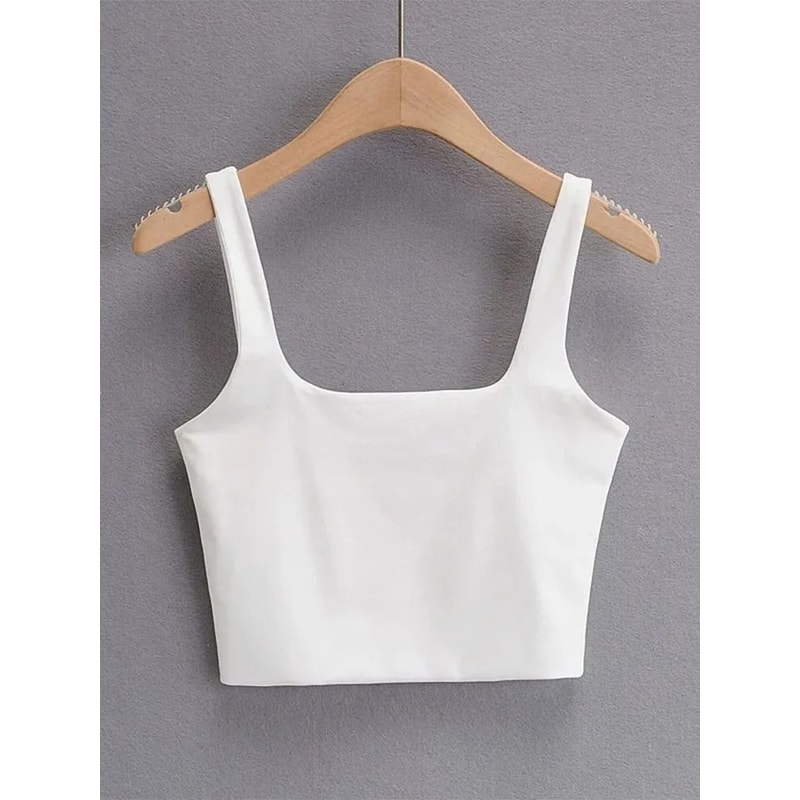 Sleeveless Square Neck Crop Tank Top 3