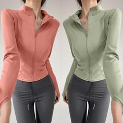 quick dry long sleeve yoga fitness jacket for women