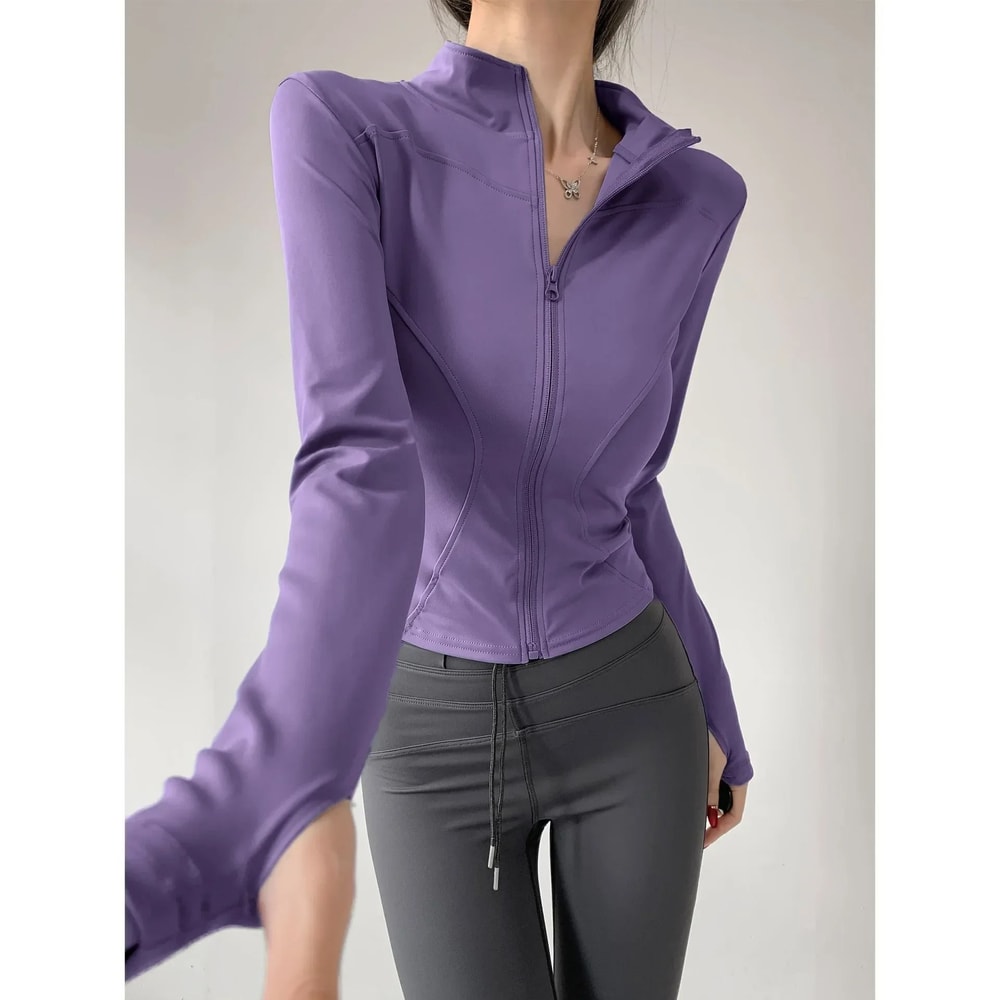 Quick Dry Long Sleeve Yoga Fitness Jacket For Women 13