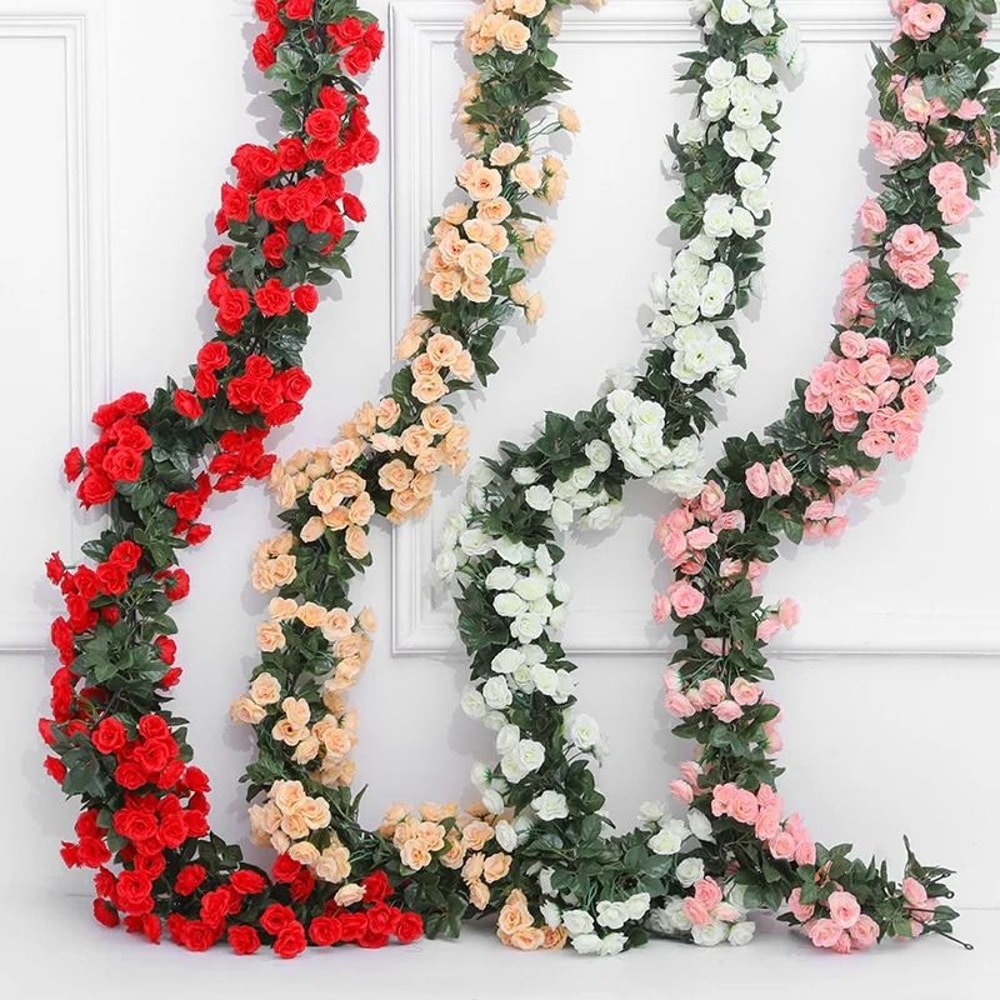 Artificial Rose Vine Garland For Wedding Home And Room Decor 1