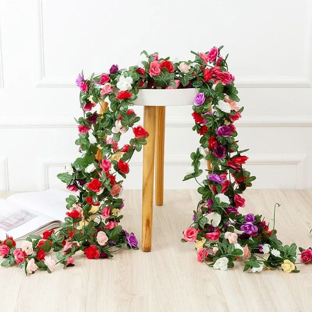 Artificial Rose Vine Garland For Wedding Home And Room Decor 2