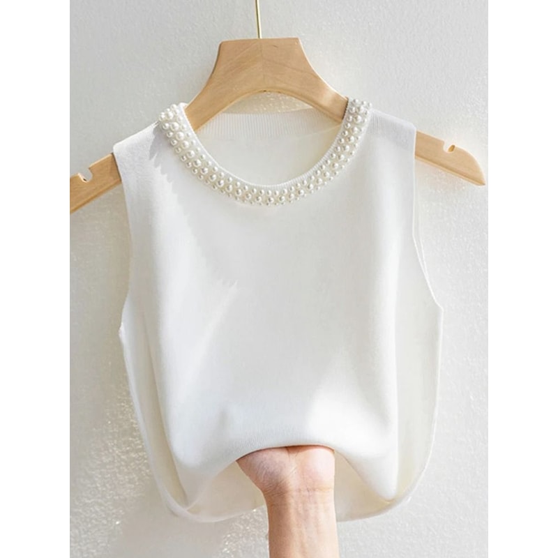 Sleeveless Knit Vest Top For Women Summer Casual Wear 10