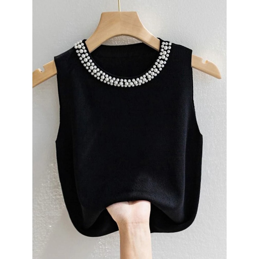Sleeveless Knit Vest Top For Women Summer Casual Wear 1