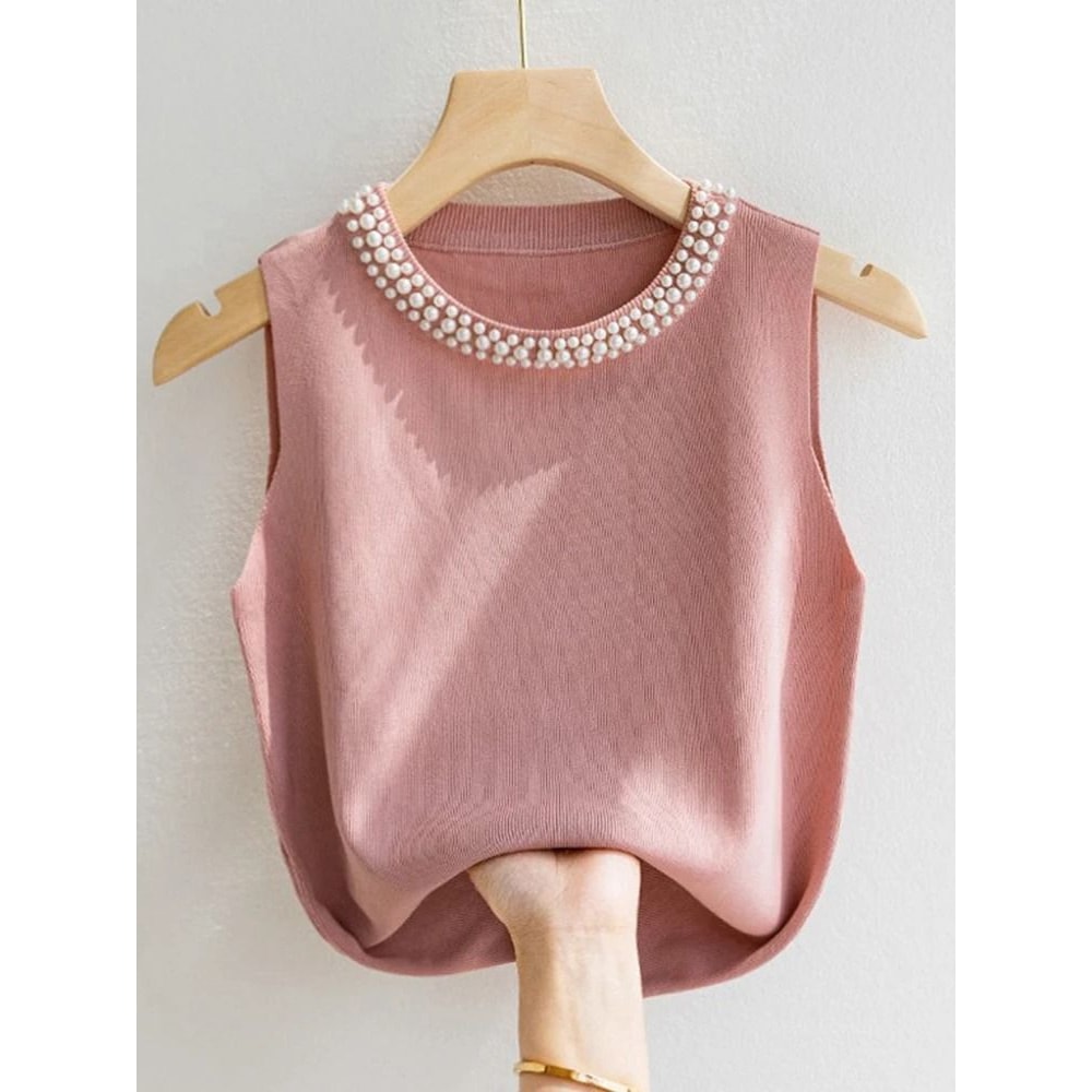 Sleeveless Knit Vest Top For Women Summer Casual Wear 2