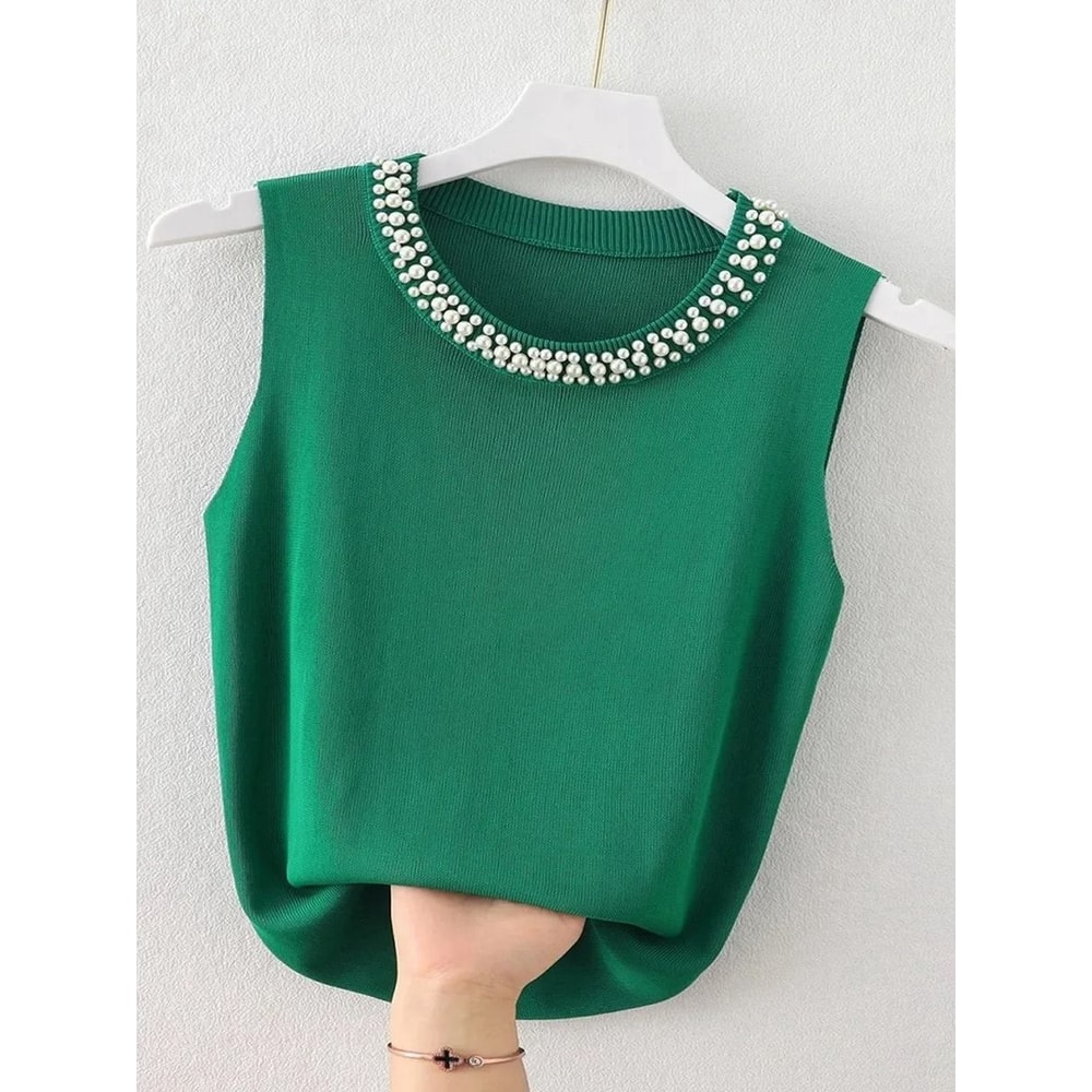 Sleeveless Knit Vest Top For Women Summer Casual Wear 8