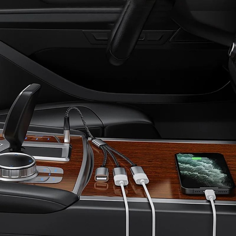 USB Cable Splitter Hub For Multi Device Charging And Power Expansion 3