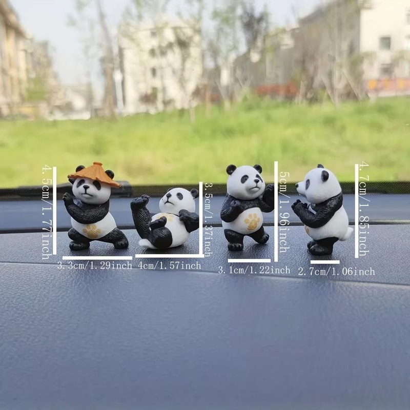 Panda Design Car Ornaments Set For Interior And Desk Decoration 2