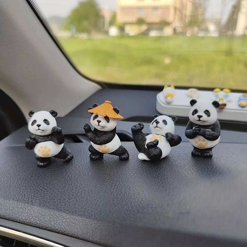 Panda Design Car Ornaments Set For Interior And Desk Decoration 3