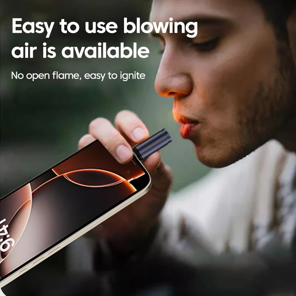 USB C Rechargeable Windproof Mini Cigarette Lighter For Outdoor Usetec 5