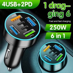 multi port fast charging car charger with usb c power delivery