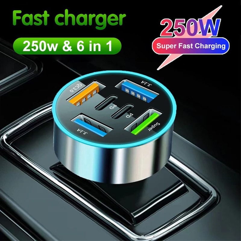Multi Port Fast Charging Car Charger With USB C Power Delivery 1