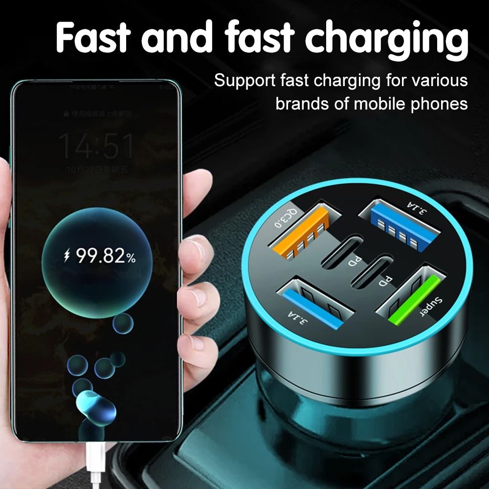 Multi Port Fast Charging Car Charger With USB C Power Delivery 2