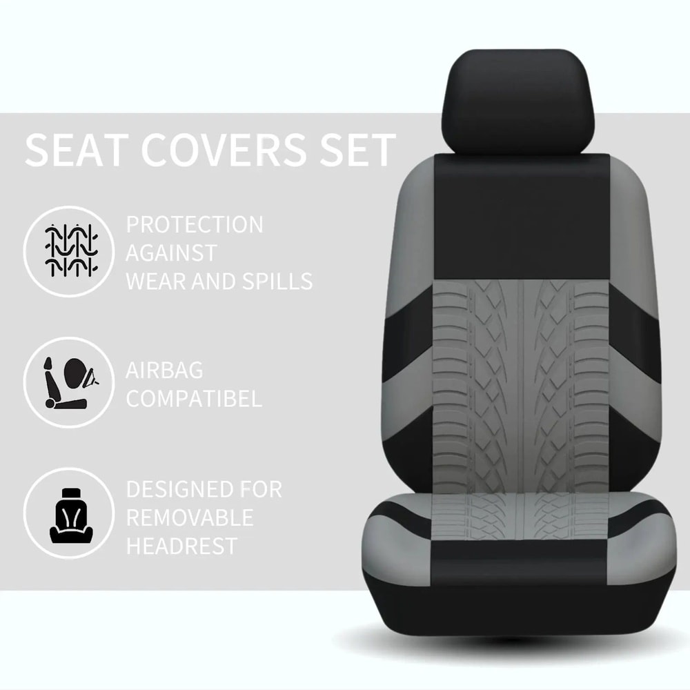 Universal Car Seat Cover Full Set For Front And Rear Seats 4