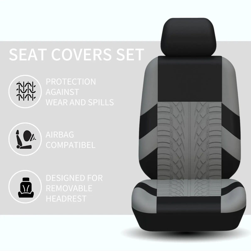 Universal Car Seat Cover Full Set For Front And Rear Seats 4