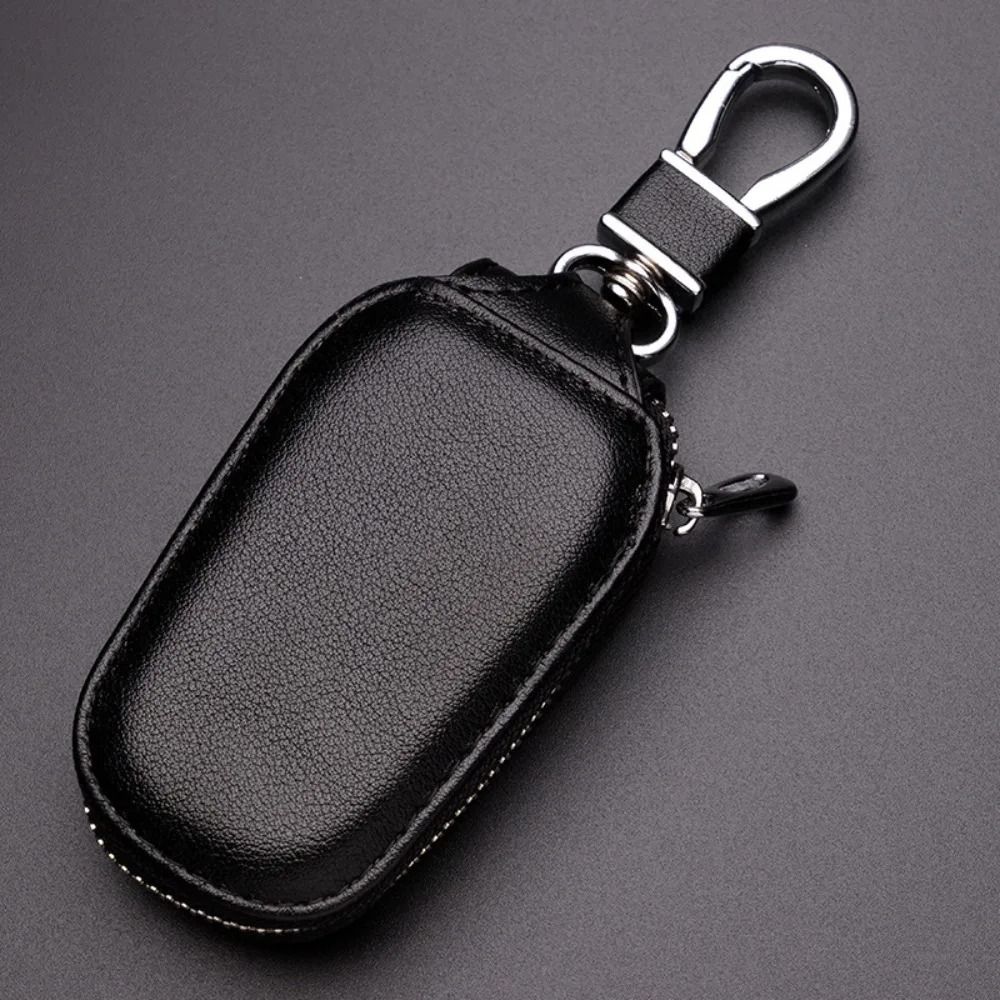 Leather Car Key Holder Zipper Key Organizer Wallet 6