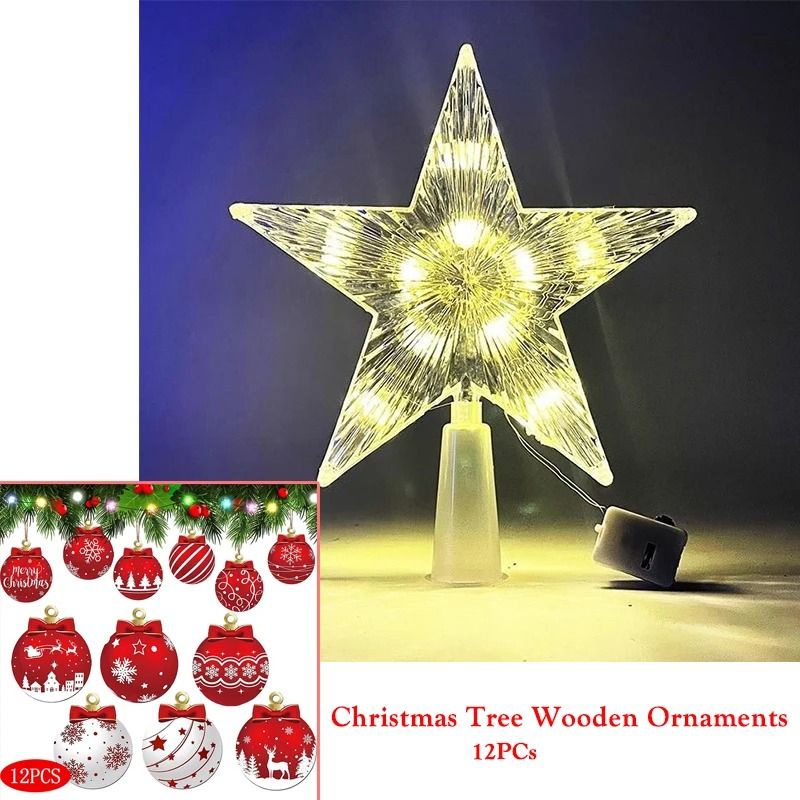 LED Christmas Tree Star Light For Holiday Decoration 10