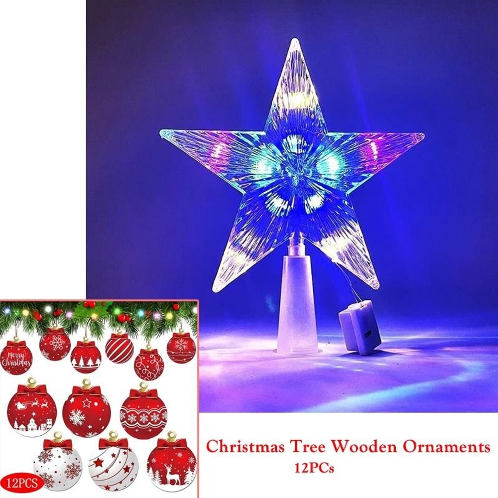 LED Christmas Tree Star Light For Holiday Decoration 11