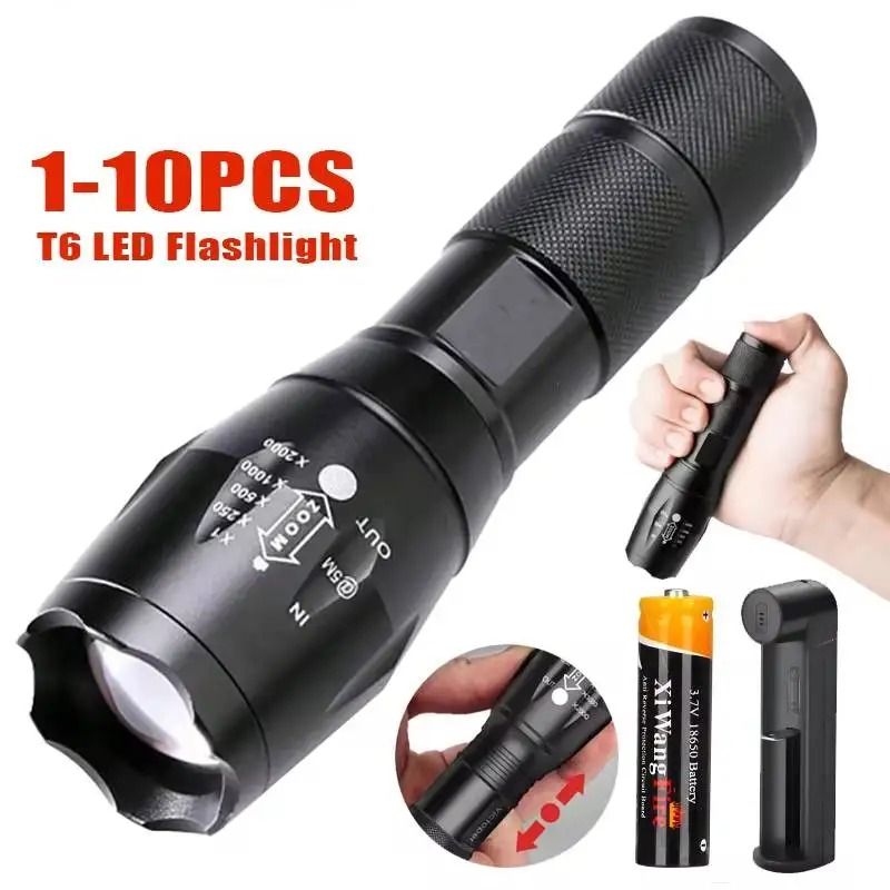 High Power LED Flashlight With Zoom And Multiple Light Modes 0