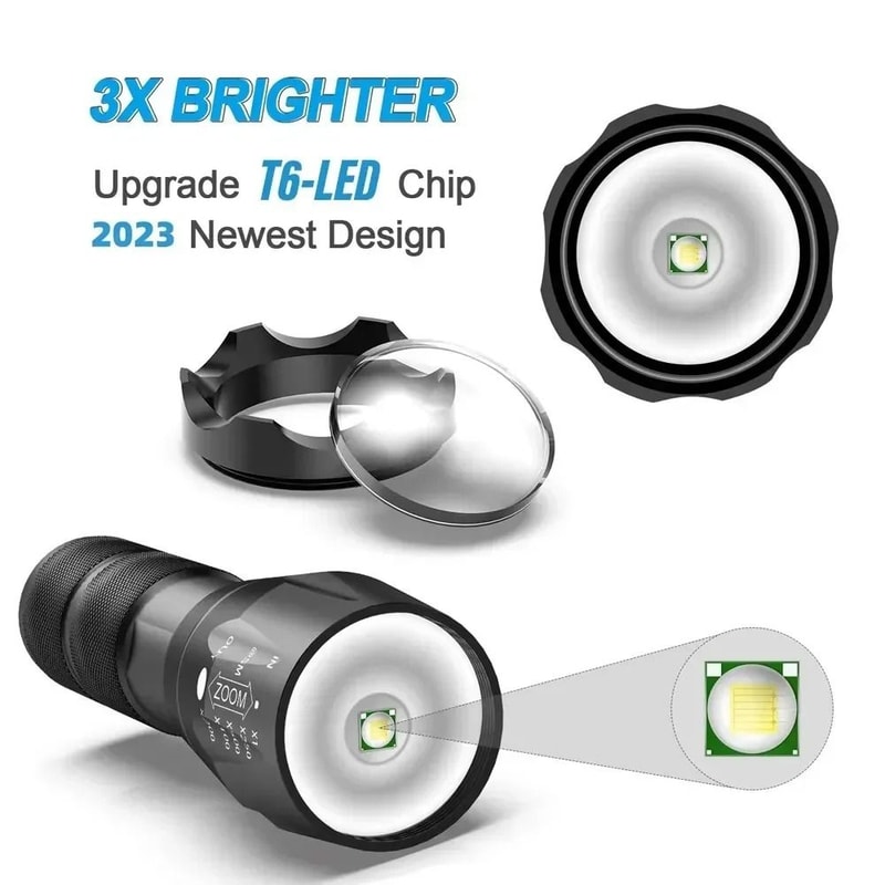 High Power LED Flashlight With Zoom And Multiple Light Modes 4