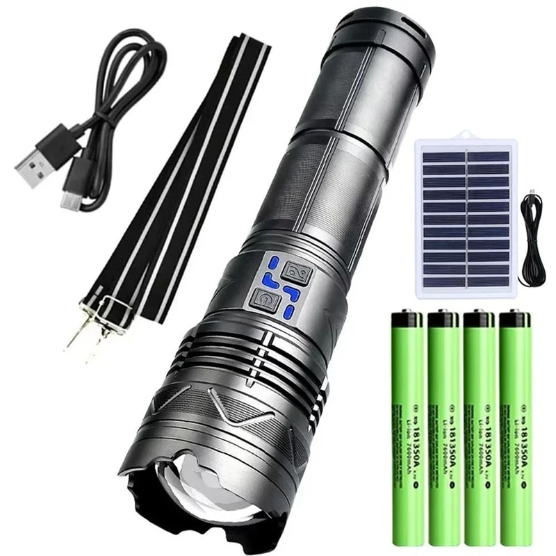 Ultra Powerful Long Range Tactical LED Flashlight With Type C Charging 10